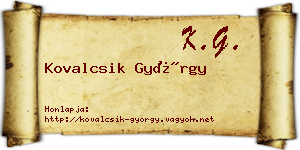 Kovalcsik György névjegykártya