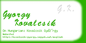 gyorgy kovalcsik business card